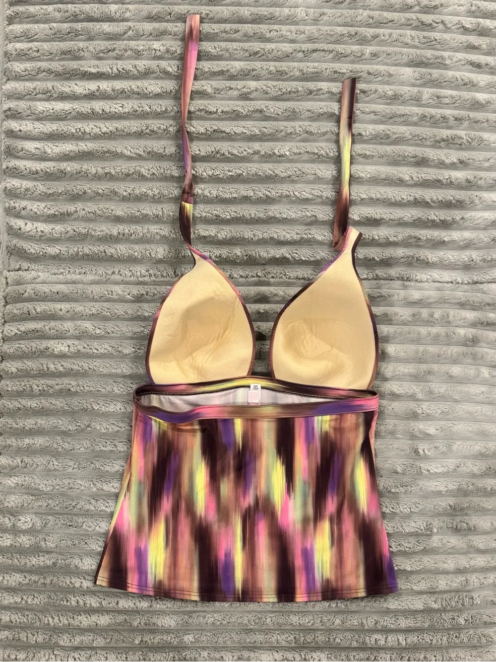 Multi-Color Abstract Stripe Tankini Set